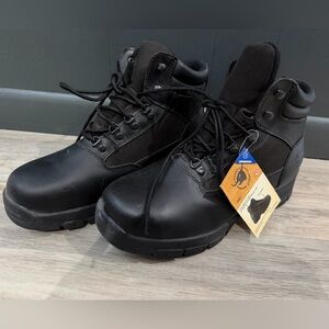 Mens Size 12 Texas Steer Black Leather Waterproof Work Combat Boots